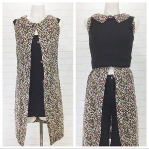 Vintage 60s Hudson’s Floral Tunic XS French Grunge